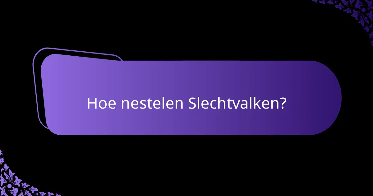 Waar leeft de Slechtvalk?