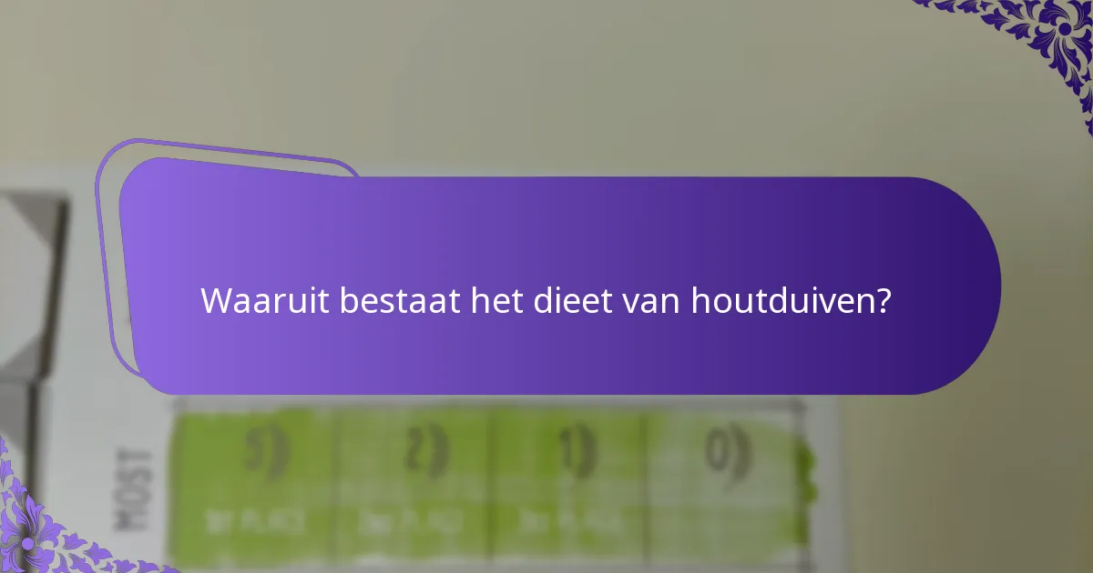 Waaruit bestaat het dieet van houtduiven?