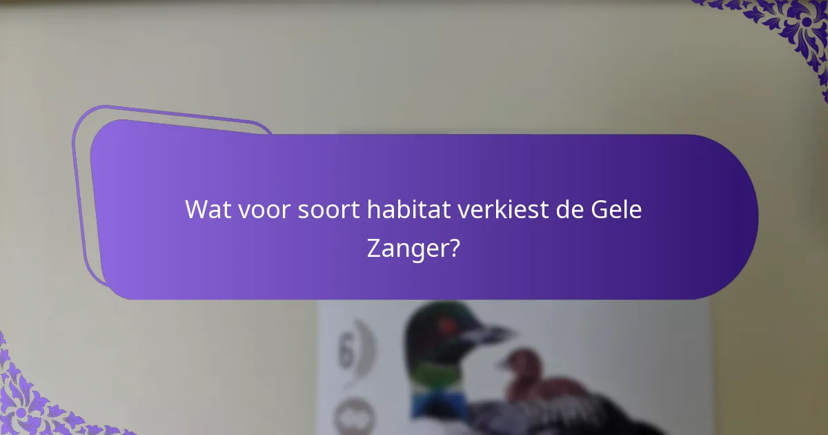 Hoe beïnvloeden migratiepatronen de populaties van de Gele Zanger?