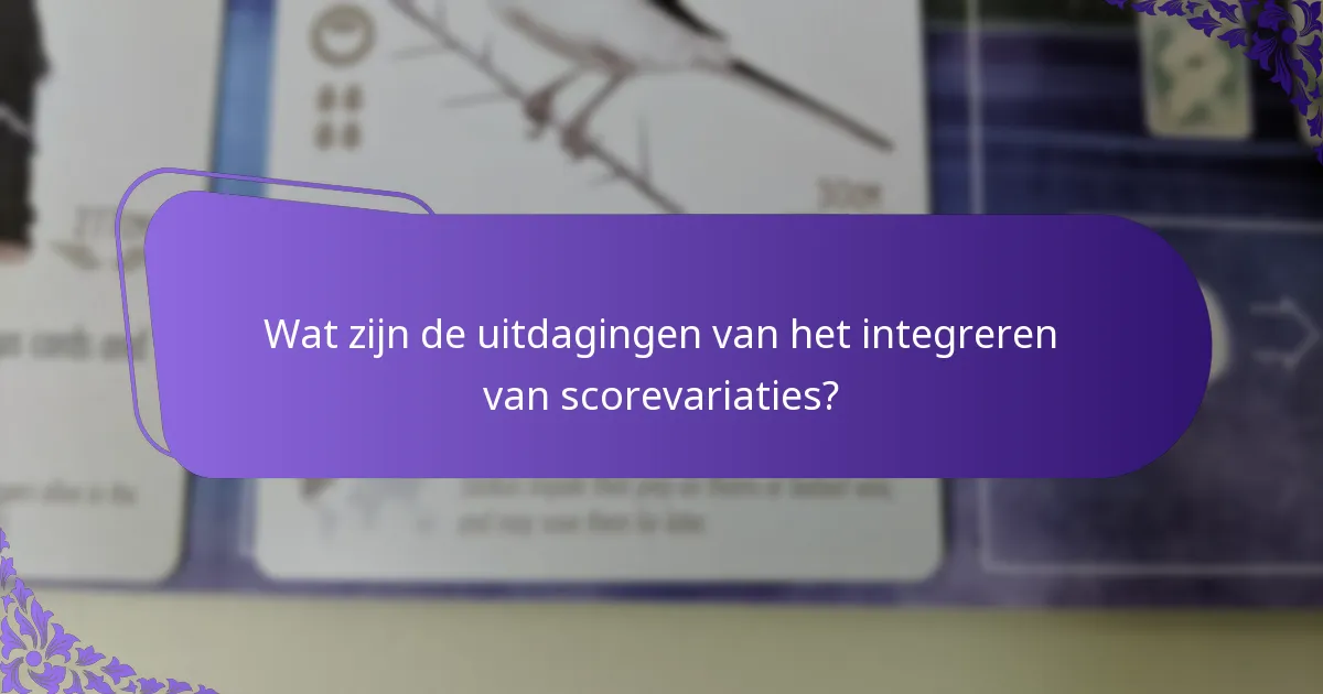 Wat zijn de uitdagingen van het integreren van scorevariaties?